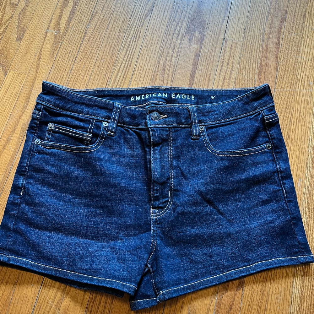 American Eagle Outfitters Next Level Dark Blue Jean Shorts